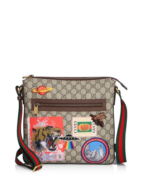 gucci messenger bag with patches